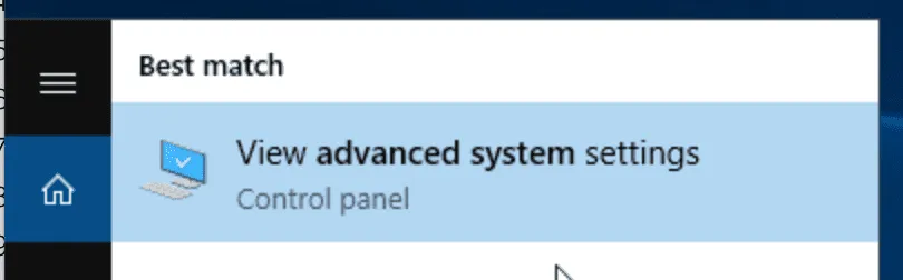 advanced system setting