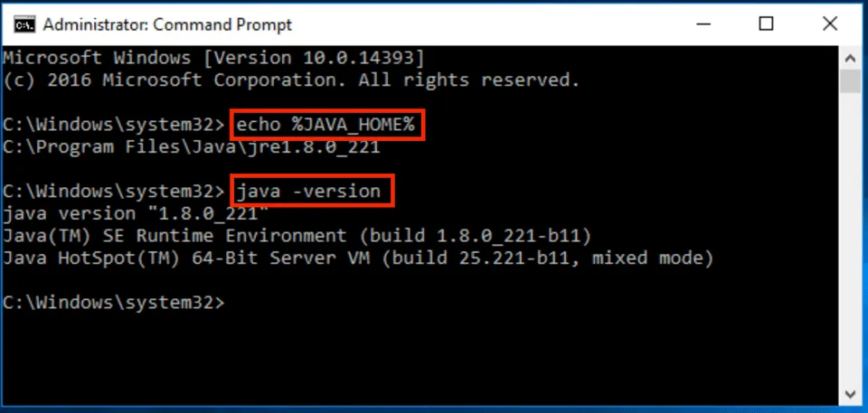 check Java installed properly