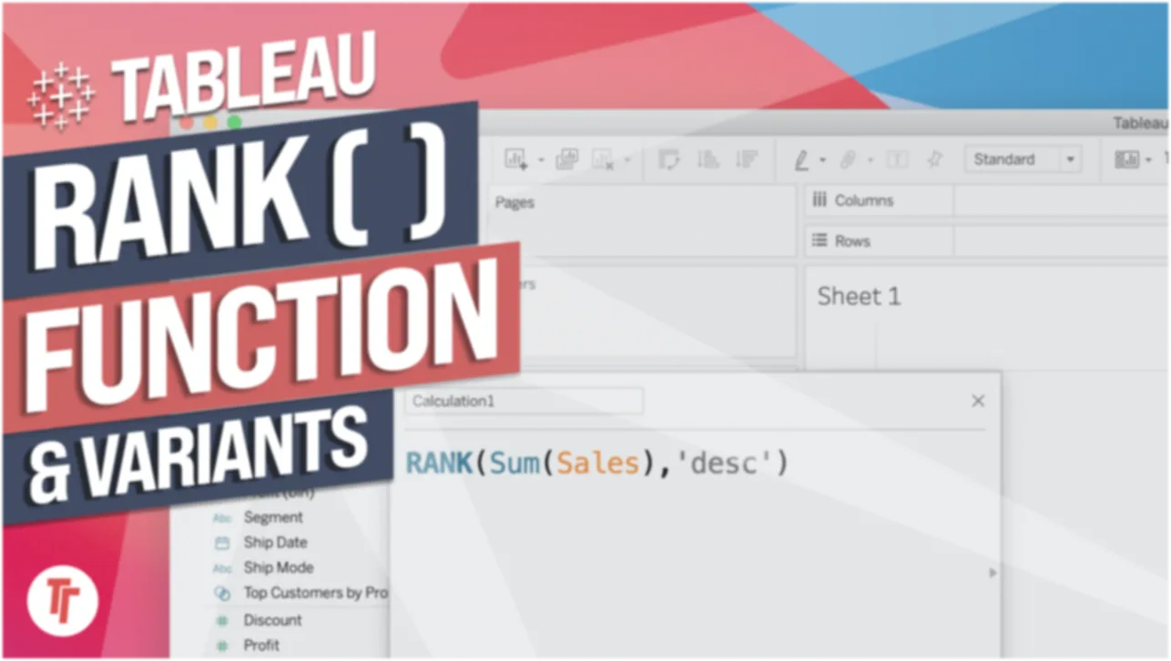 The Rank function in Tableau & all its variants