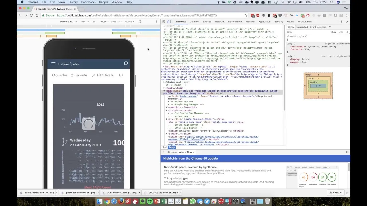 Tableau Mobile Device Designer Testing through your browser