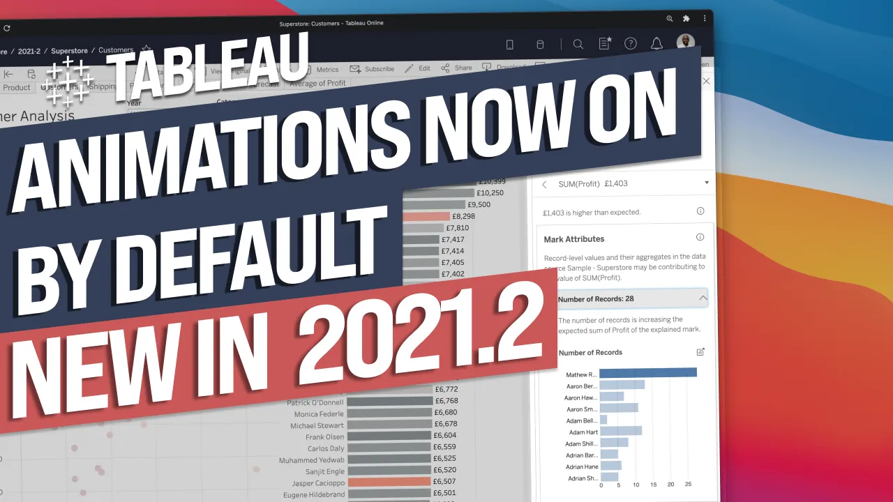 Animations on by default :New in Tableau 2021.2