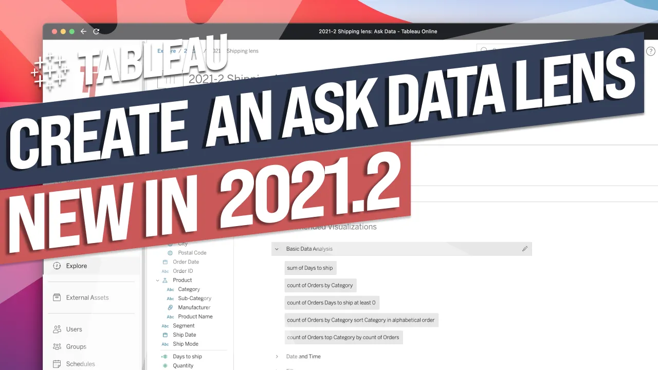 Creating an Ask data lens: New in Tableau 2021.2