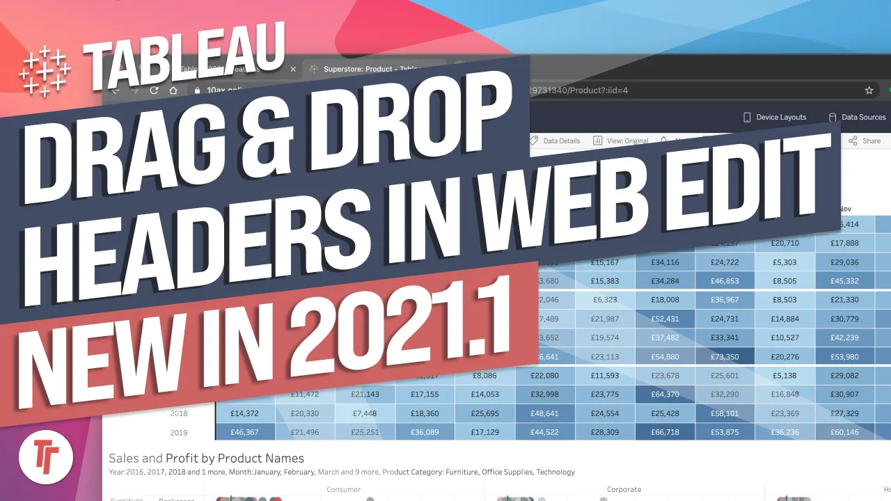 Drag and drop headers: New in Tableau 2021.1