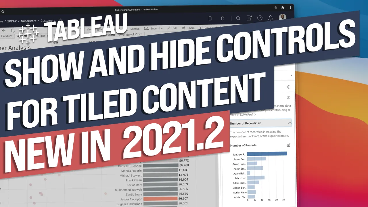 Show and hide button for tiled layout items :New in Tableau 2021.2