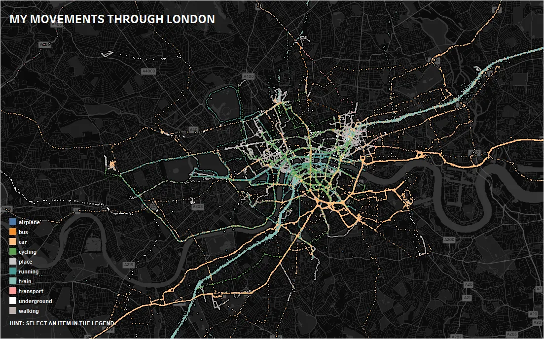 #tabtQS 2: Google location history in Tableau